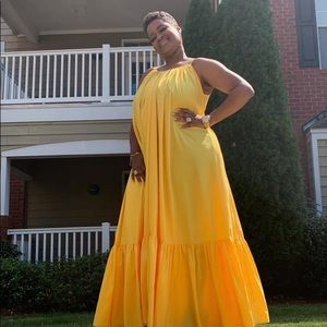 Elegance A-Line Spaghetti Strap Maxi Flowy Dress